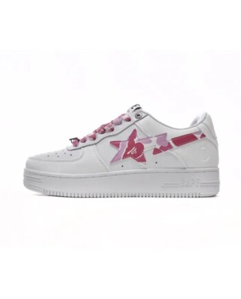 Bapesta A Bathing Ape Bape Sta Low White Red Camouflage 1H20-191-045