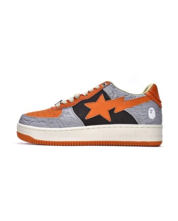 Bapesta Bathing Ape Bape Sta Low Grey Orange 1H70-291-002