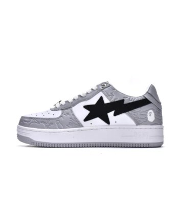 Bapesta Bathing Ape Bape Sta Low White Grey 1H70-191-002